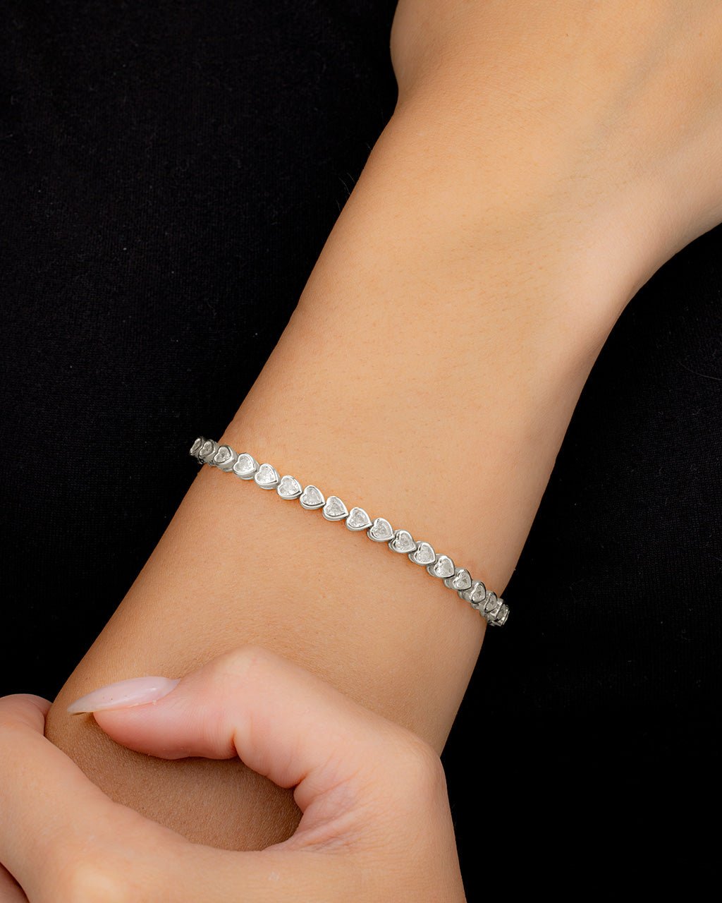 Corey Bezel Heart CZ Tennis Bracelet – Sterling Forever