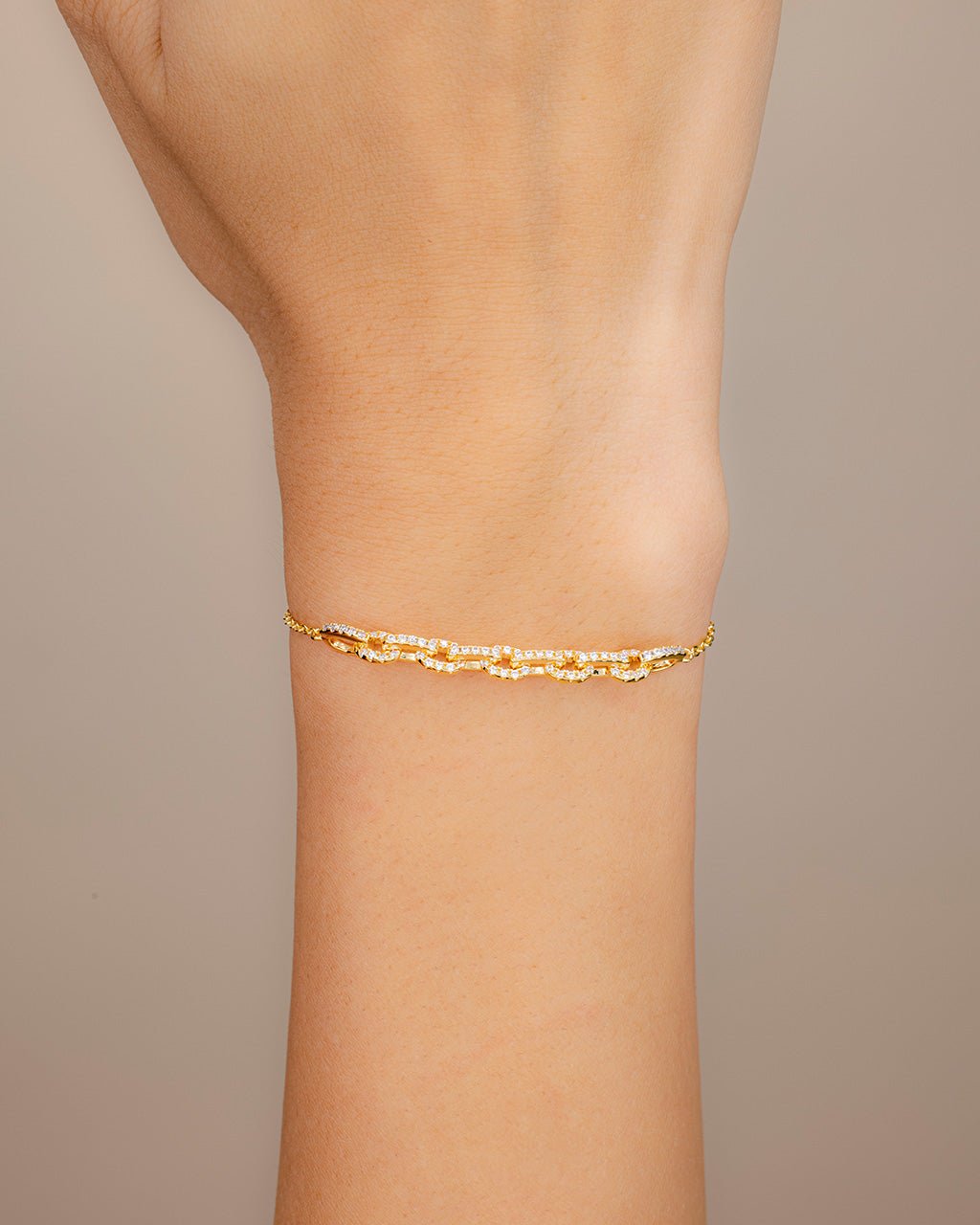 Harley CZ Interlocking Chain Bracelet - Sterling Forever