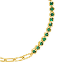 Emerald CZ Tennis & Chain Bracelet - Sterling Forever