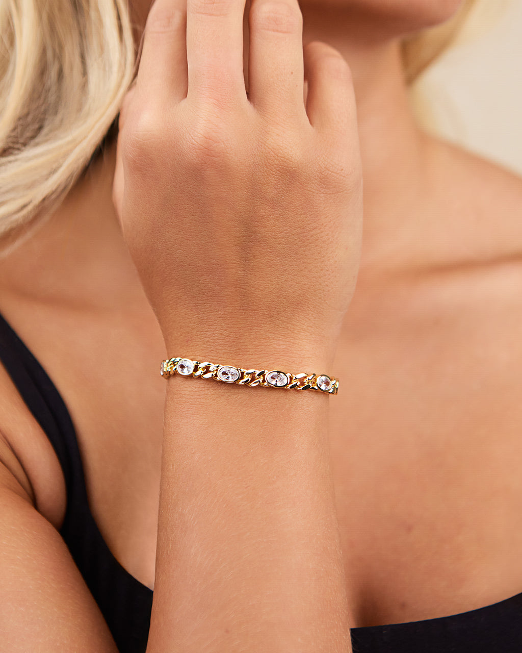 Cassie CZ Bezel Tennis Bracelet