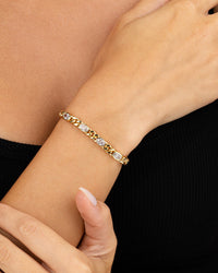 Cassie CZ Bezel Tennis Bracelet - Sterling Forever