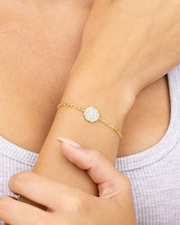 Raemy CZ Rose Petal Station Bracelet - Sterling Forever
