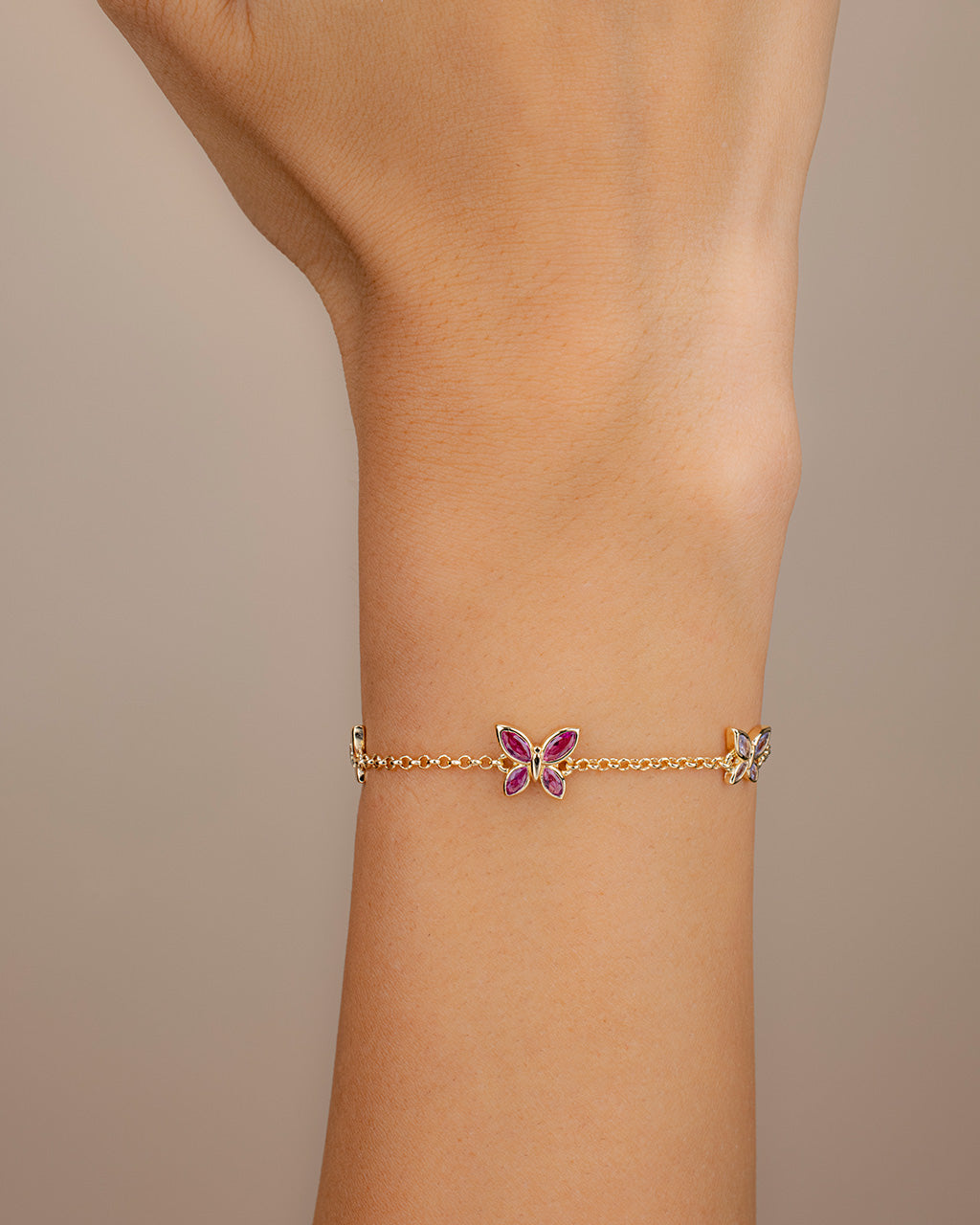Caria CZ Butterfly Bolo Bracelet