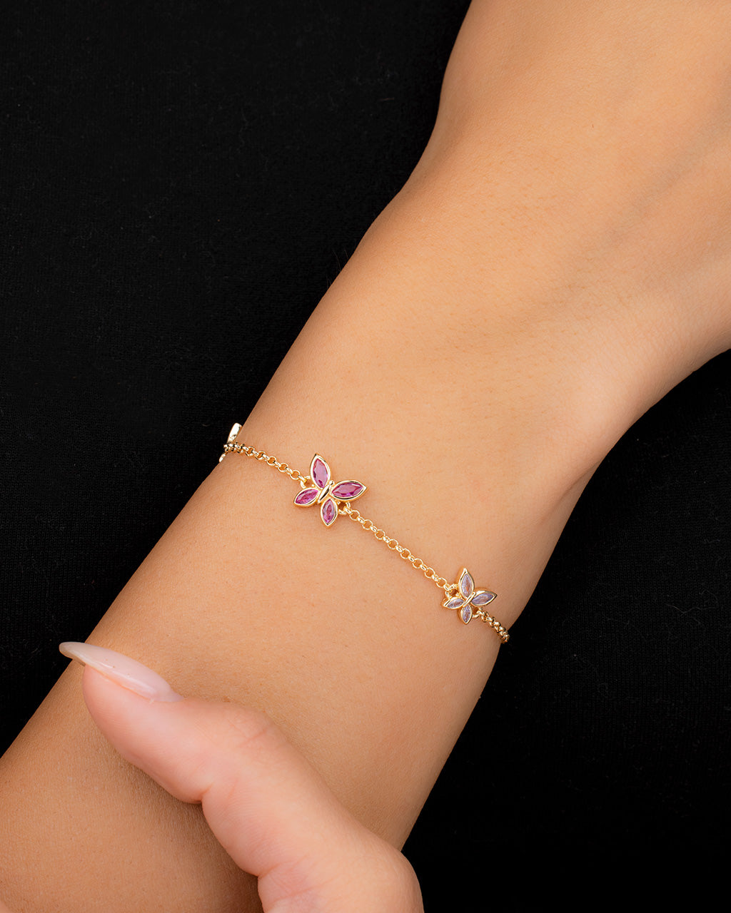 Caria CZ Butterfly Bolo Bracelet