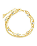 Paisley CZ & Layered Chain Bracelet - Sterling Forever