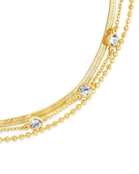 Paisley CZ & Layered Chain Bracelet - Sterling Forever