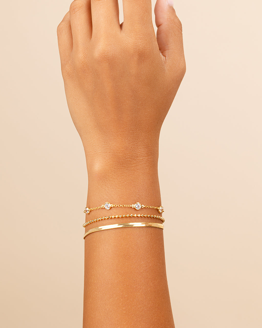 Paisley CZ & Layered Chain Bracelet