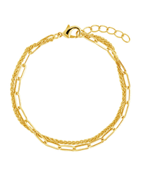 Emery Layered Paperclip & Curb Chain Bracelet - Sterling Forever