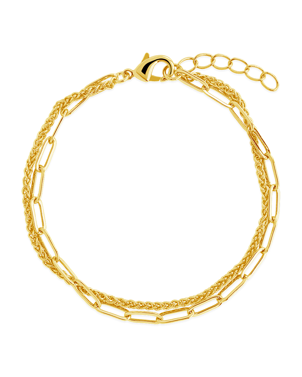 Emery Layered Paperclip & Curb Chain Bracelet - Sterling Forever
