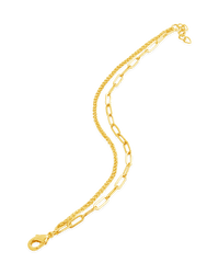 Emery Layered Paperclip & Curb Chain Bracelet - Sterling Forever