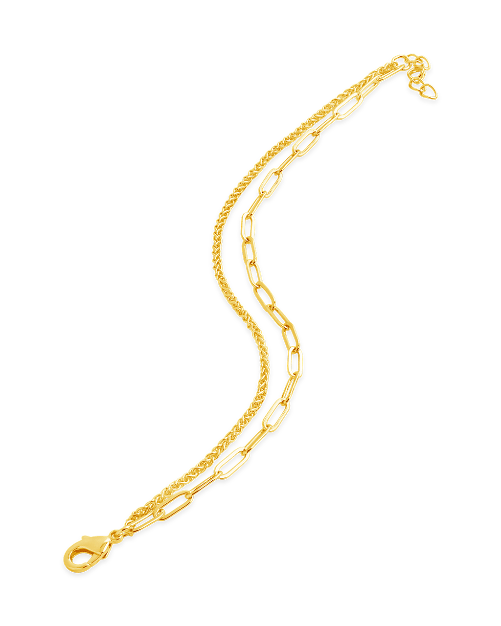 Emery Layered Paperclip & Curb Chain Bracelet - Sterling Forever