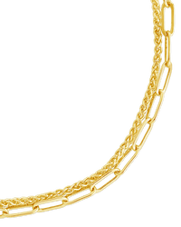 Emery Layered Paperclip & Curb Chain Bracelet - Sterling Forever