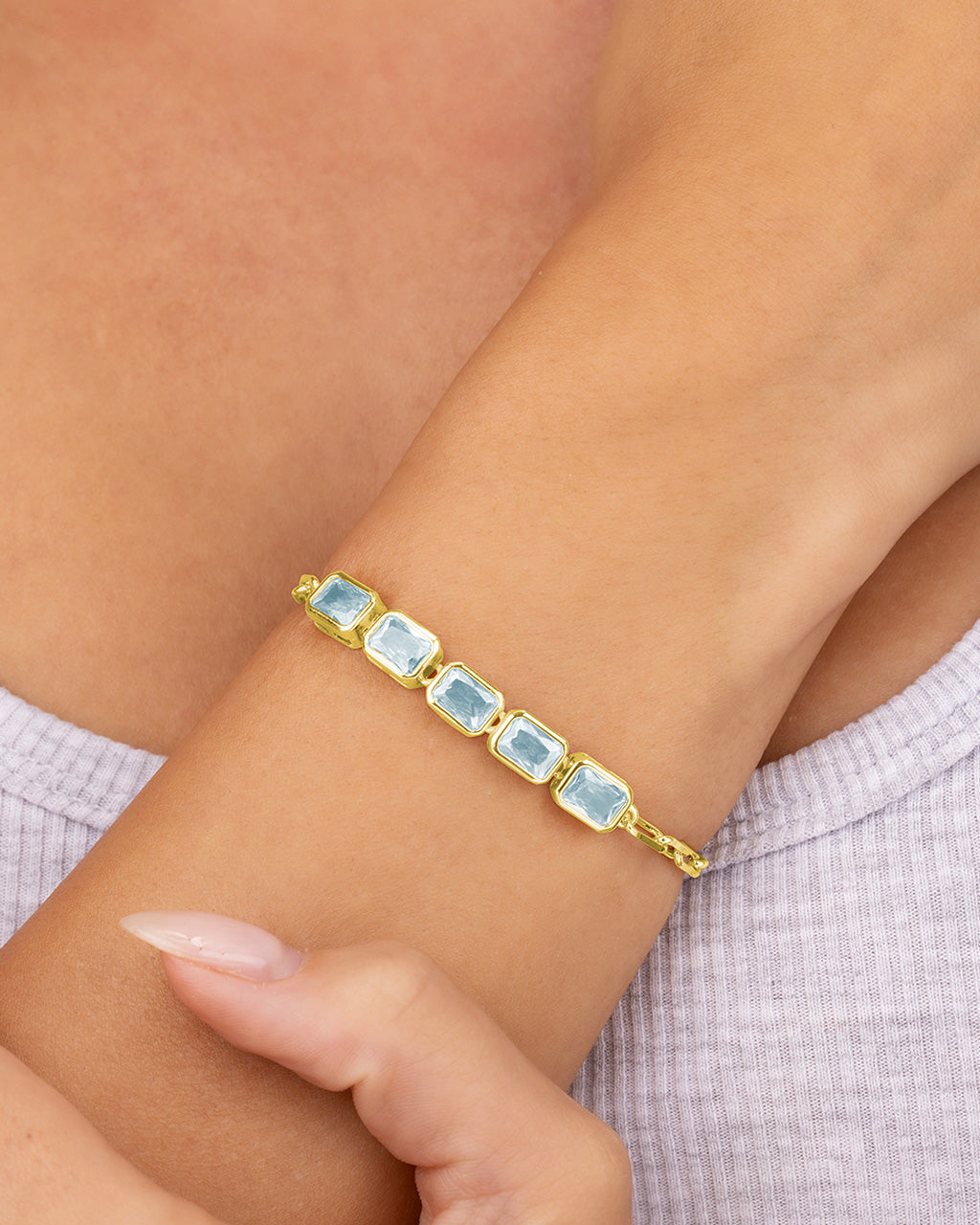 Nyssa Bezel CZ Station Bracelet