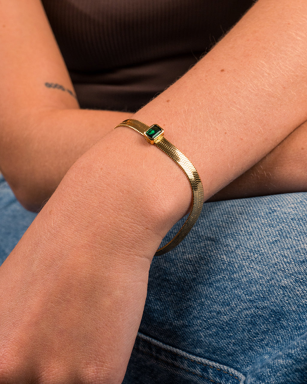 Calder Station CZ Herringbone Bracelet