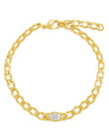 Rebel Station CZ Curb Chain Bracelet - Sterling Forever