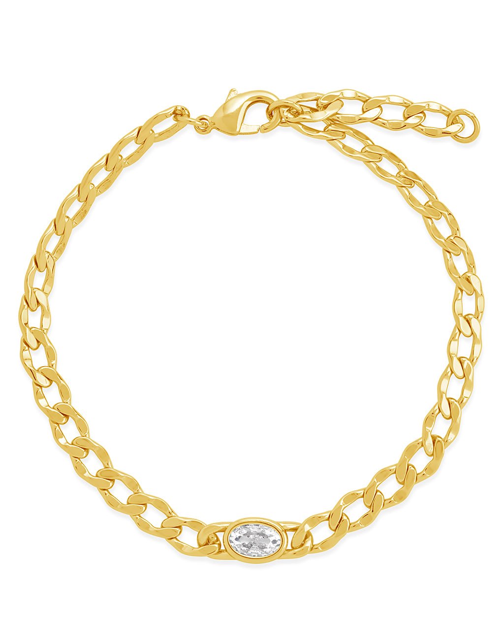 Rebel Station CZ Curb Chain Bracelet - Sterling Forever