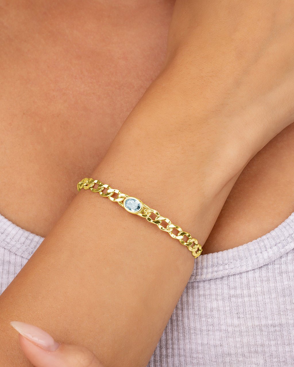 Rebel Station CZ Curb Chain Bracelet - Sterling Forever