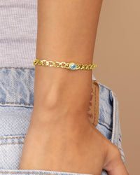 Rebel Station CZ Curb Chain Bracelet - Sterling Forever