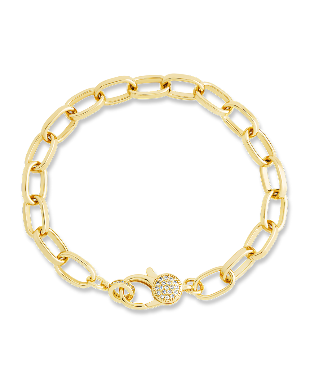 Tove CZ Clasp & Paperclip Chain Bracelet