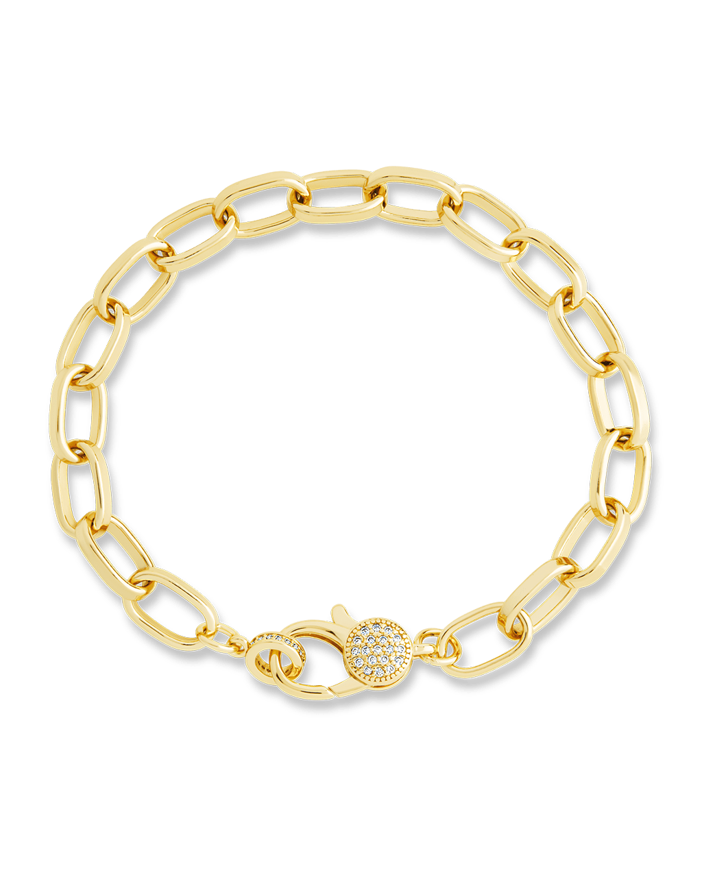 Tove CZ Clasp & Paperclip Chain Bracelet - Sterling Forever