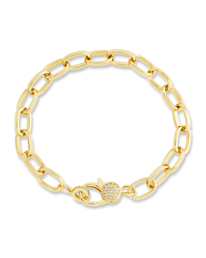 Tove CZ Clasp & Paperclip Chain Bracelet