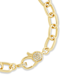 Tove CZ Clasp & Paperclip Chain Bracelet - Sterling Forever