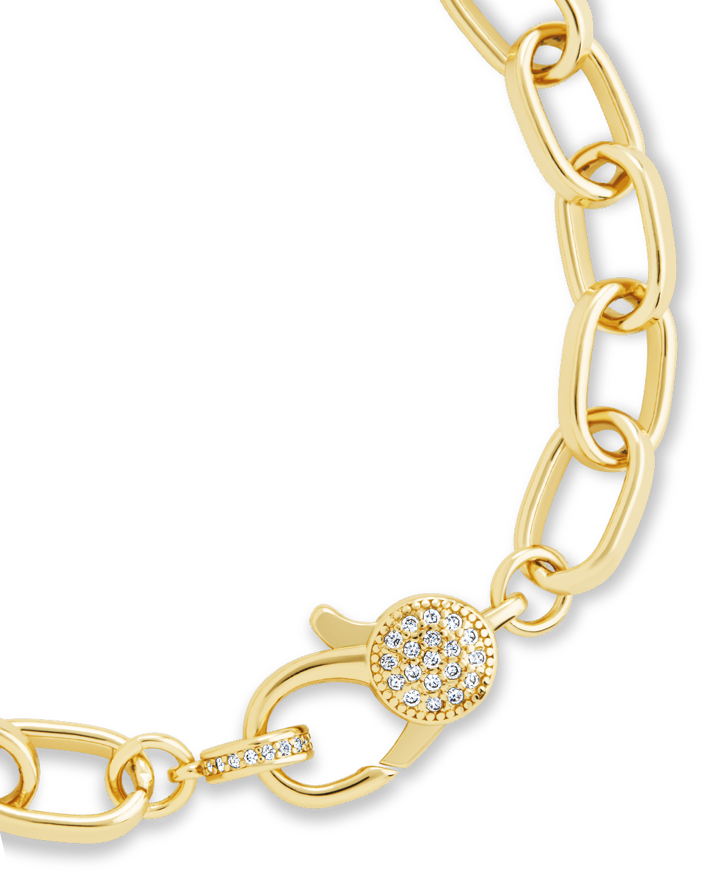 Tove CZ Clasp & Paperclip Chain Bracelet - Sterling Forever
