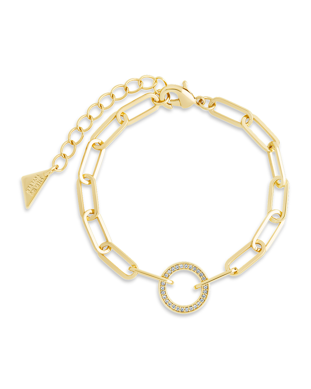 Jacie CZ Circle Paperclip Bracelet