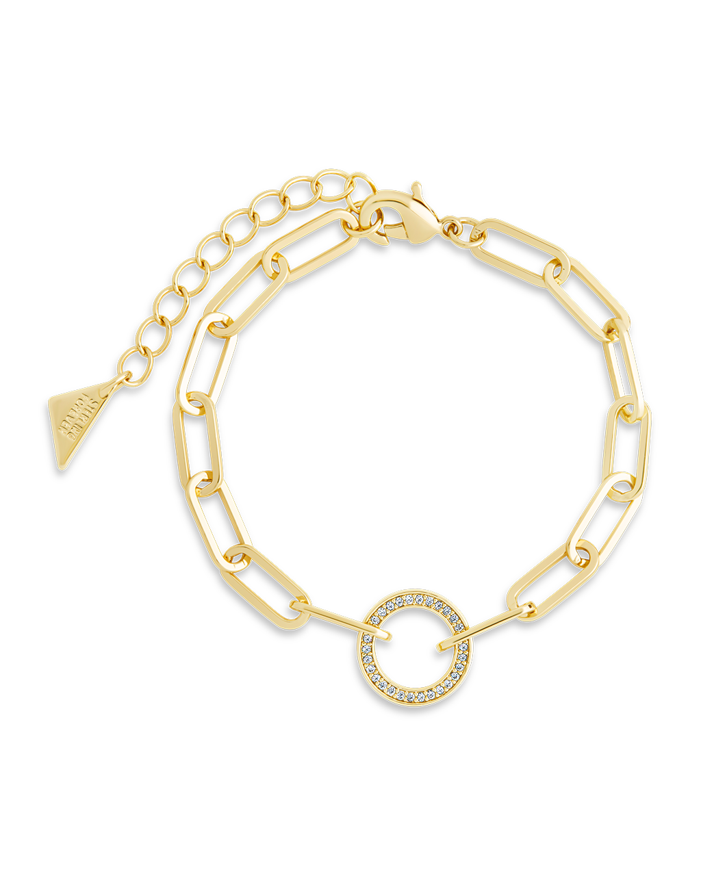 Jacie CZ Circle Paperclip Bracelet