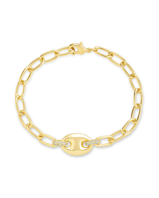 Bliss CZ Anchor Chain Bracelet