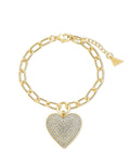 Disco Heart CZ Statement Bracelet - Sterling Forever