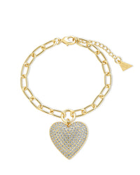 Disco Heart CZ Statement Bracelet - Sterling Forever