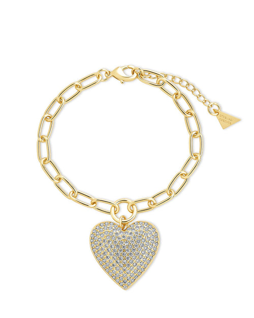 Disco Heart CZ Statement Bracelet - Sterling Forever
