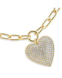 Disco Heart CZ Statement Bracelet - Sterling Forever