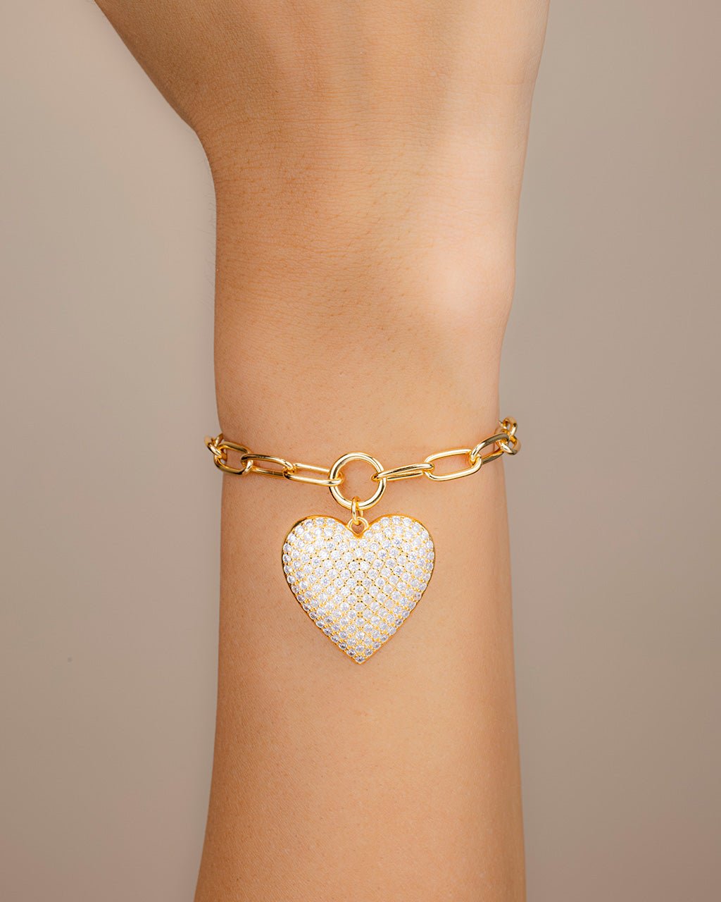 Disco Heart CZ Statement Bracelet - Sterling Forever