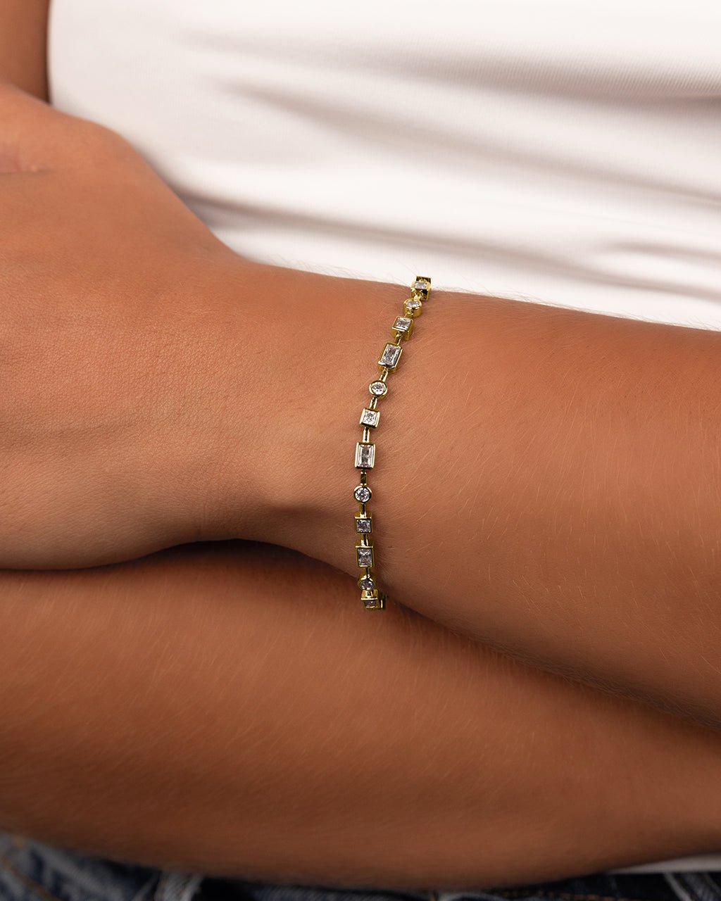 Camden CZ Staggered Tennis Bracelet - Sterling Forever