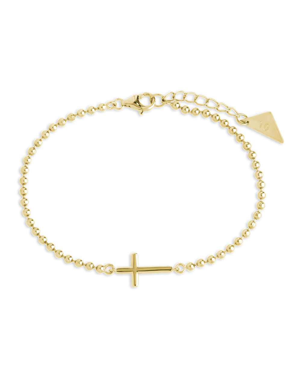 Sterling Silver Kelsey Beaded Cross Bracelet