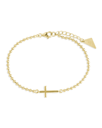 Sterling Silver Kelsey Beaded Cross Bracelet - Sterling Forever