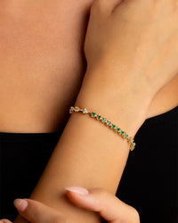 Liesbeth Emerald Accent Tennis Bracelet - Sterling Forever