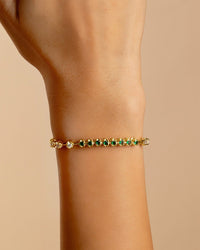 Liesbeth Emerald Accent Tennis Bracelet - Sterling Forever