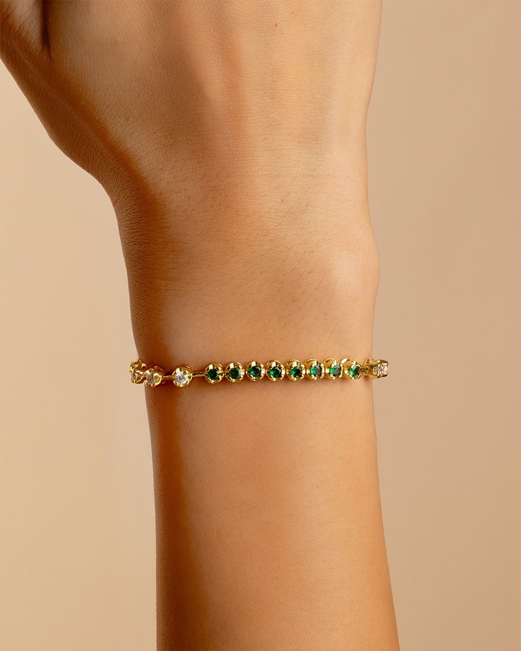 Liesbeth Emerald Accent Tennis Bracelet - Sterling Forever