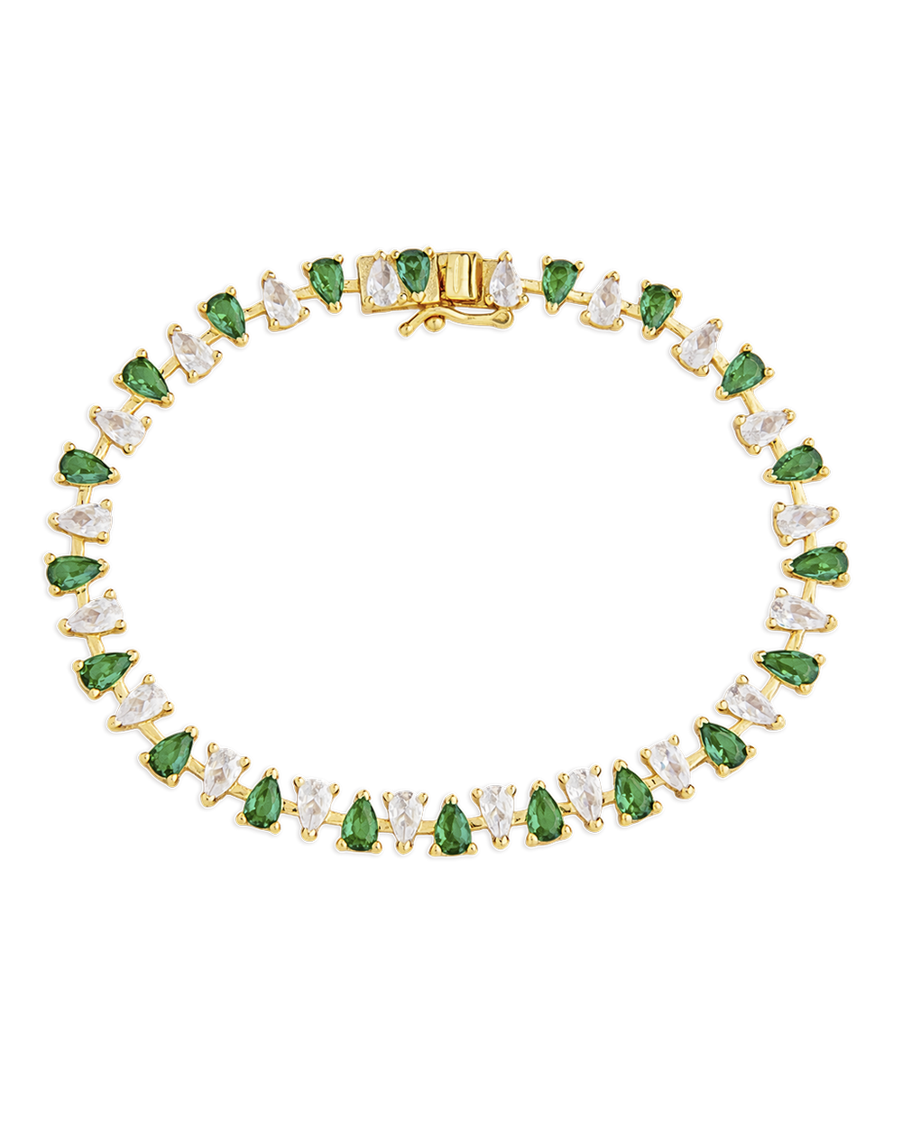 Emerald Pear Cut Tennis Bracelet