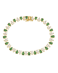 Emerald Pear Cut Tennis Bracelet - Sterling Forever