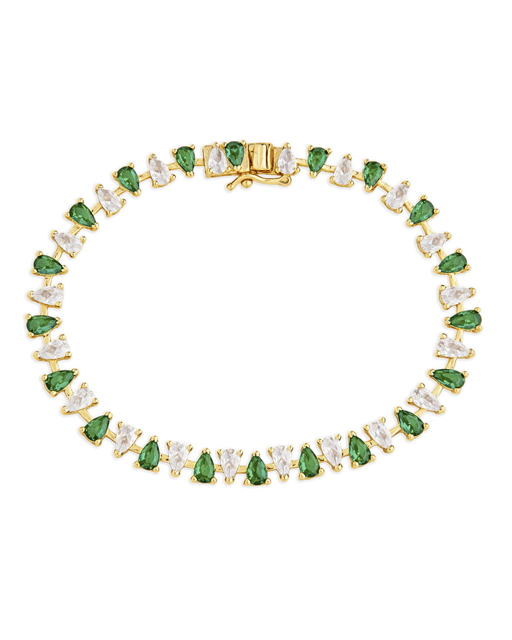 Emerald Pear Cut Tennis Bracelet - Sterling Forever