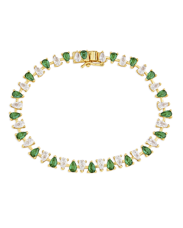 Emerald Pear Cut Tennis Bracelet