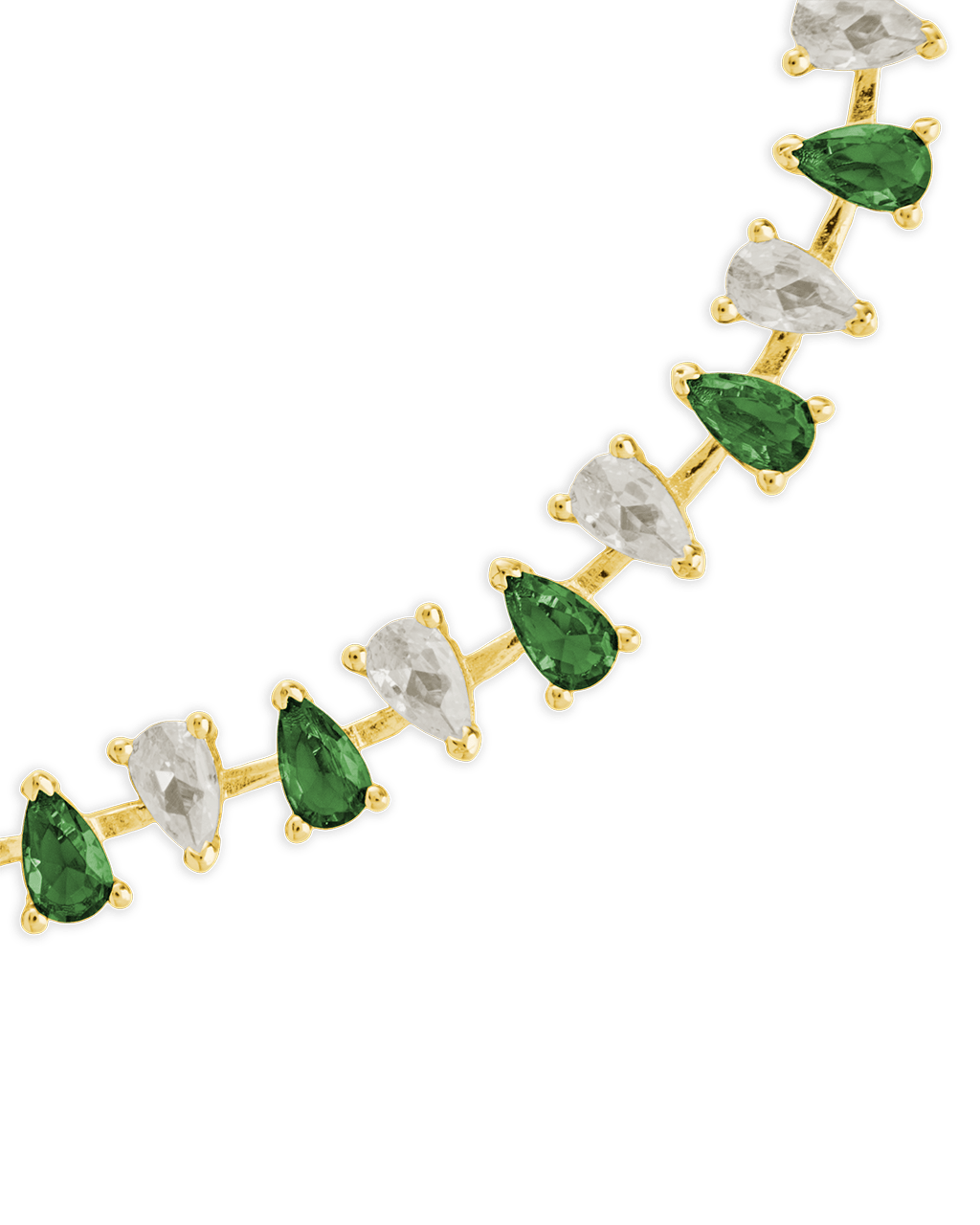 Emerald Pear Cut Tennis Bracelet - Sterling Forever