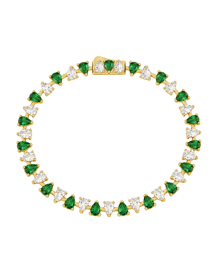 Emerald Pear Cut Tennis Bracelet