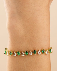 Emerald Pear Cut Tennis Bracelet