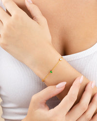 Pear and Round CZ Station Bracelet - Sterling Forever