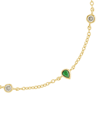Pear and Round CZ Station Bracelet - Sterling Forever